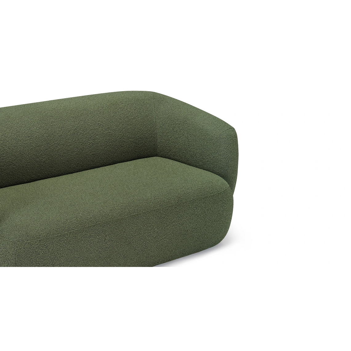 Sofá 2 plazas VOLTA Madera Negra / Bouclé Verde Caqui 170 cm 8