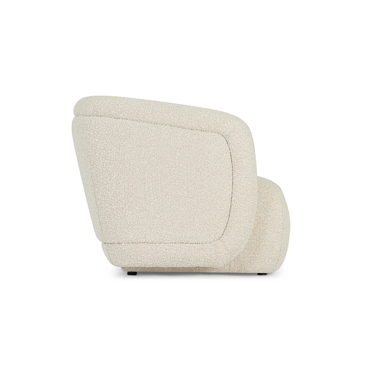 Sofá 1 plaza VOLTA Madera Negra / Blanco Avena Bouclé 100 cm 5