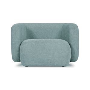 Sofá 1 plaza VOLTA Madera Negra / Azul Agua, Antimanchas 100 cm