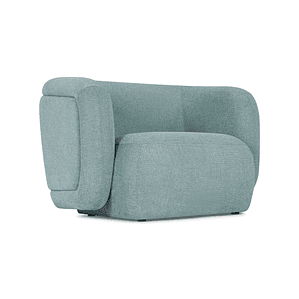 Sofá 1 plaza VOLTA Madera Negra / Azul Agua, Antimanchas 100 cm