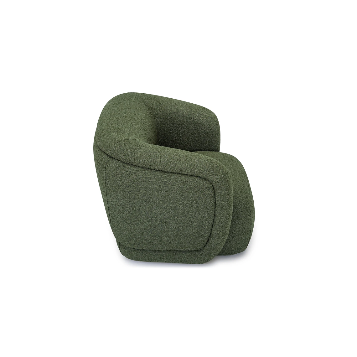 Sofá 1 plaza VOLTA Madera Negra / Bouclé Verde Caqui 100 cm 6