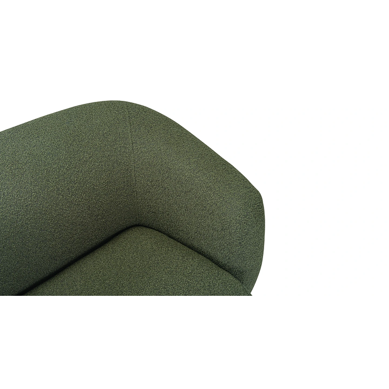 Sofá 1 plaza VOLTA Madera Negra / Bouclé Verde Caqui 100 cm 7