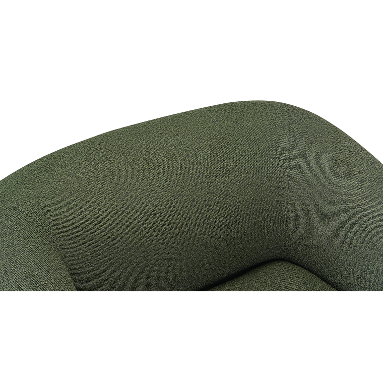 Sofá 1 plaza VOLTA Madera Negra / Bouclé Verde Caqui 100 cm 8