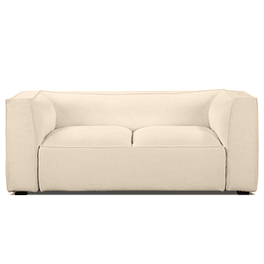 Sofá de 2 plazas AUSTER Madera Negra / Blanco Roto, Ignífugo 180 cm