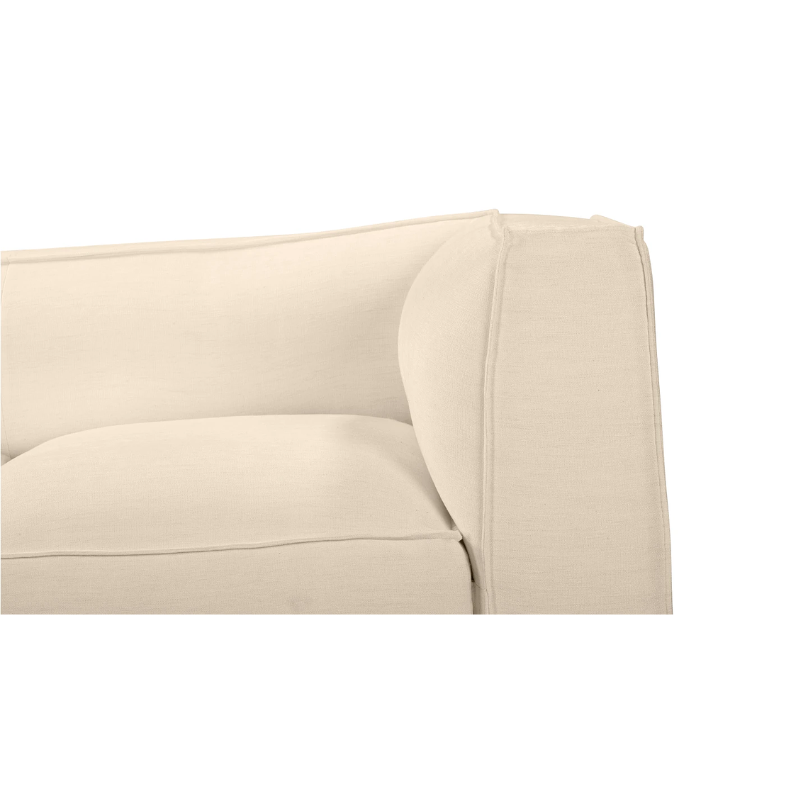 Sofá de 2 plazas AUSTER Madera Negra / Blanco Roto, Ignífugo 180 cm 4