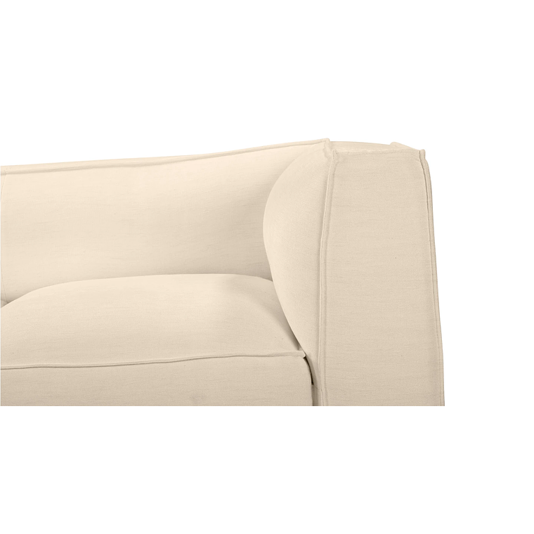 Sofá de 2 plazas AUSTER Madera Negra / Blanco Roto, Ignífugo 180 cm 4