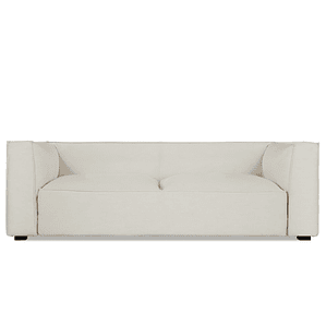 Sofá de 3 plazas AUSTER Madera Negra / Blanco Roto, Ignífugo 220 cm