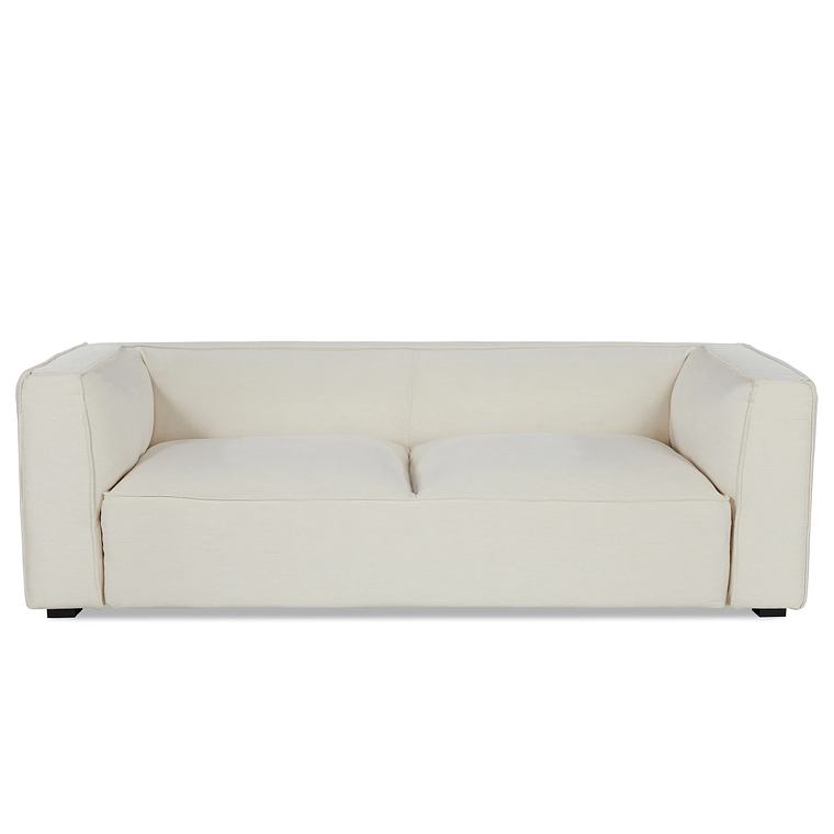 Sofá de 3 plazas AUSTER Madera Negra / Blanco Roto, Ignífugo 220 cm 2