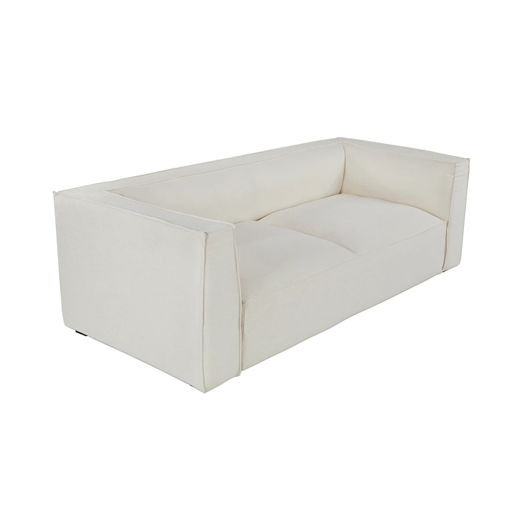 Sofá de 3 plazas AUSTER Madera Negra / Blanco Roto, Ignífugo 220 cm 3