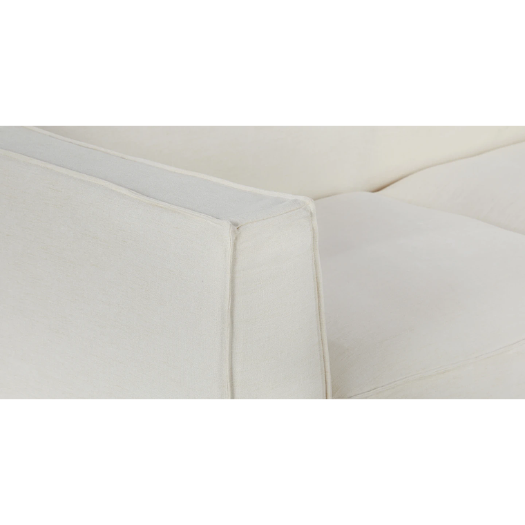 Sofá de 3 plazas AUSTER Madera Negra / Blanco Roto, Ignífugo 220 cm 8