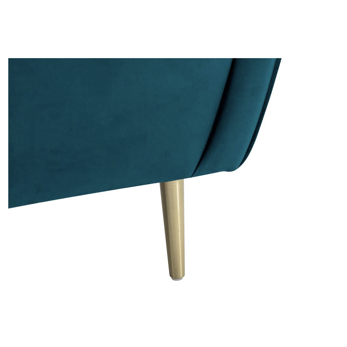 Sofá de 2 plazas de terciopelo azul turquesa ORMARA 160 cm 5