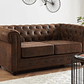 Sofá de 2 plazas CHESTERFIELD de microfibra con acabado de piel envejecida 168 cm - Miniatura 1