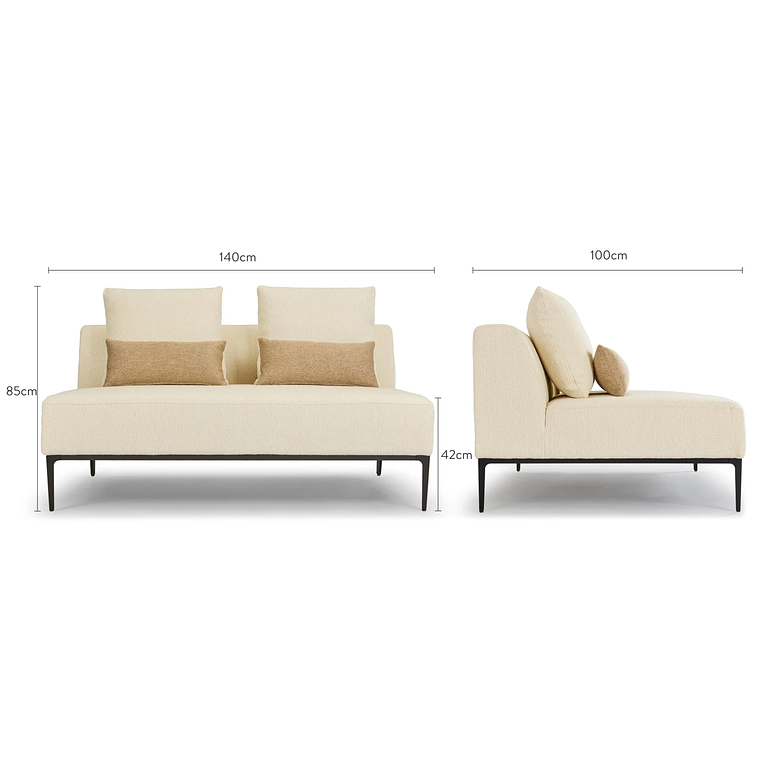 Sofá de 2 plazas modular REVOLT 140 cm 12