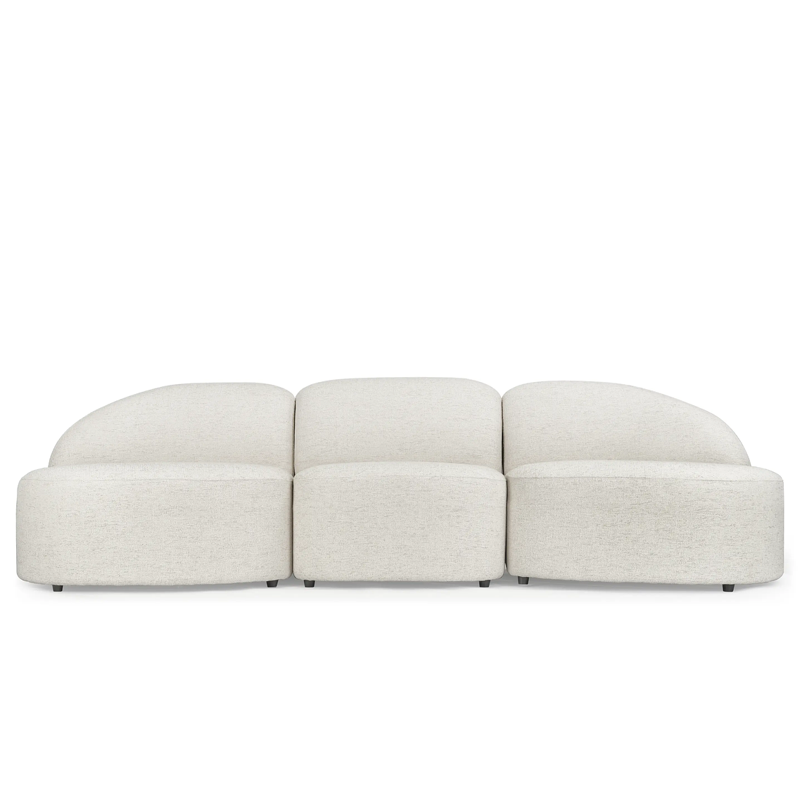 Sofá de 3 plazas modular Madera / Bouclé Blanc Latte 357 cm 1