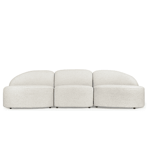 Sofá de 3 plazas modular Madera / Bouclé Blanc Latte 357 cm