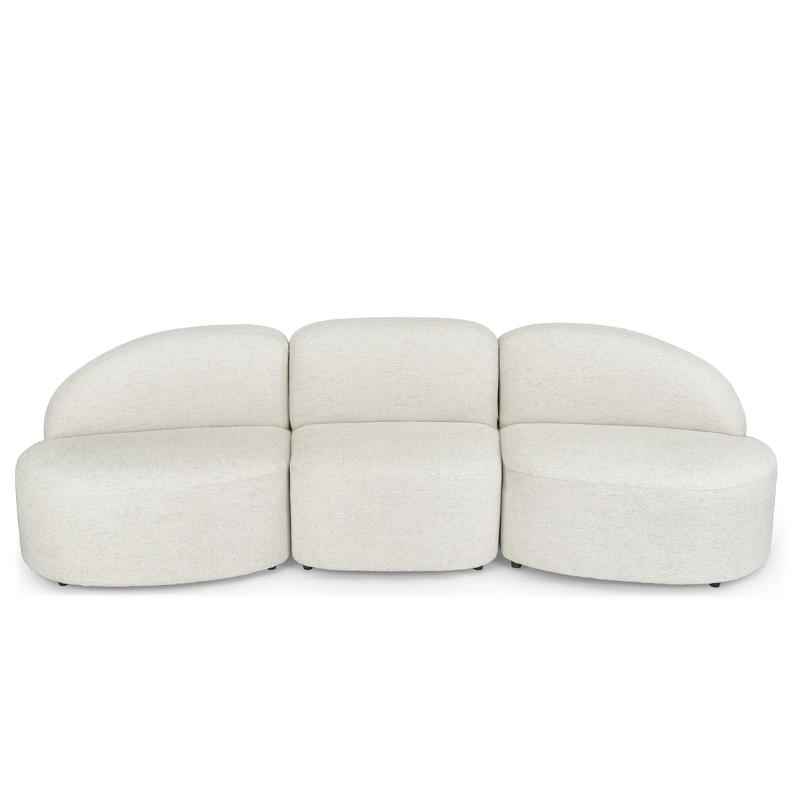 Sofá de 3 plazas modular Madera / Bouclé Blanc Latte 357 cm 2