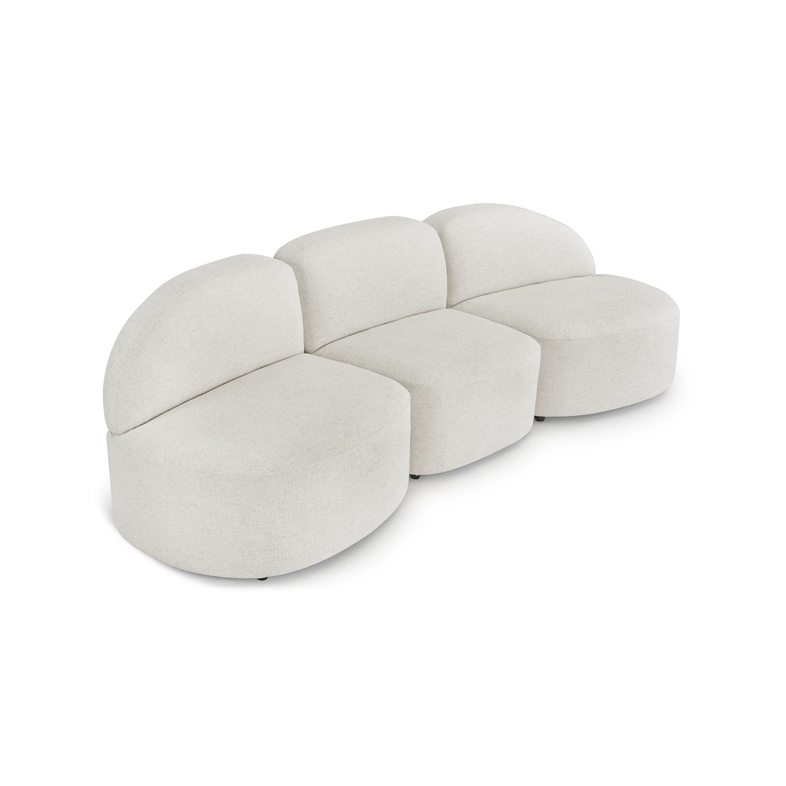 Sofá de 3 plazas modular Madera / Bouclé Blanc Latte 357 cm 4