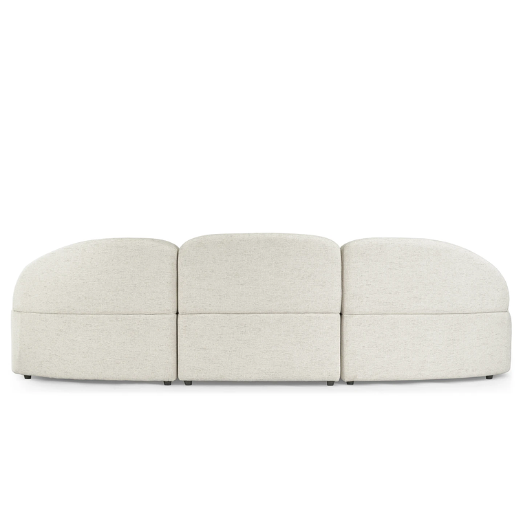 Sofá de 3 plazas modular Madera / Bouclé Blanc Latte 357 cm 7