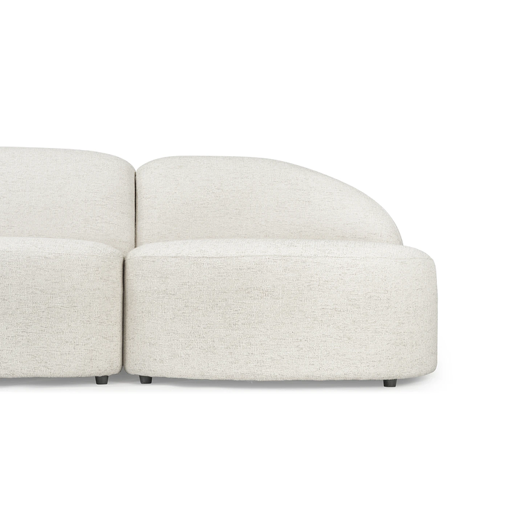 Sofá de 3 plazas modular Madera / Bouclé Blanc Latte 357 cm 8