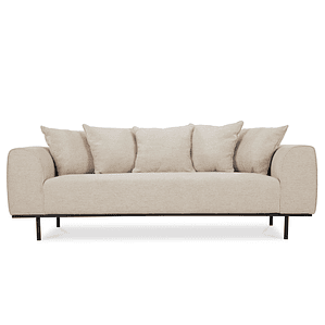 Sofá de 3 plazas Metal Negro / Marron Arena, Ignífugo 306 cm 