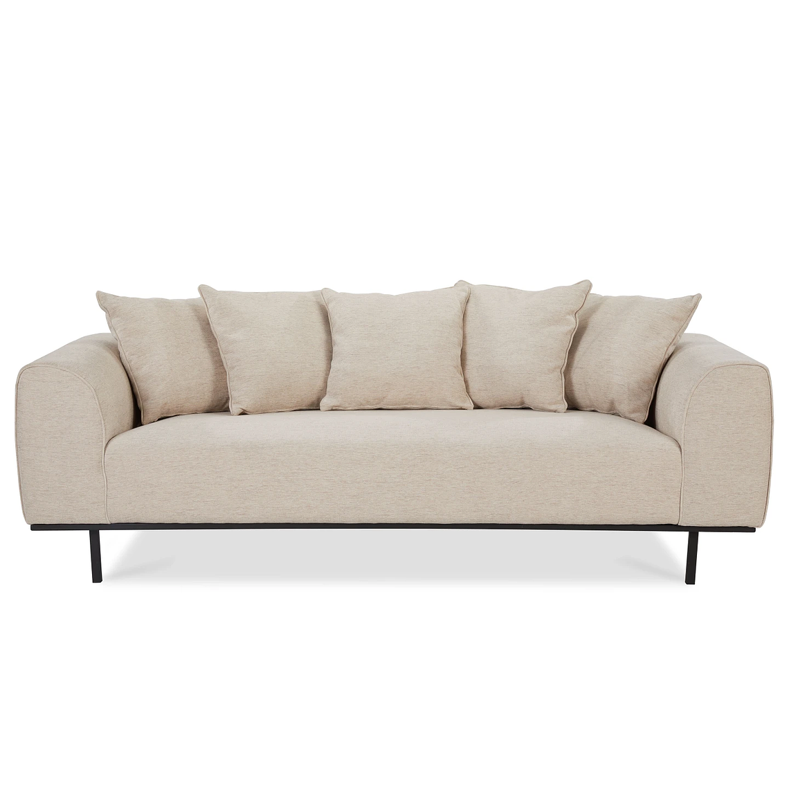 Sofá de 3 plazas Metal Negro / Marron Arena, Ignífugo 306 cm  2