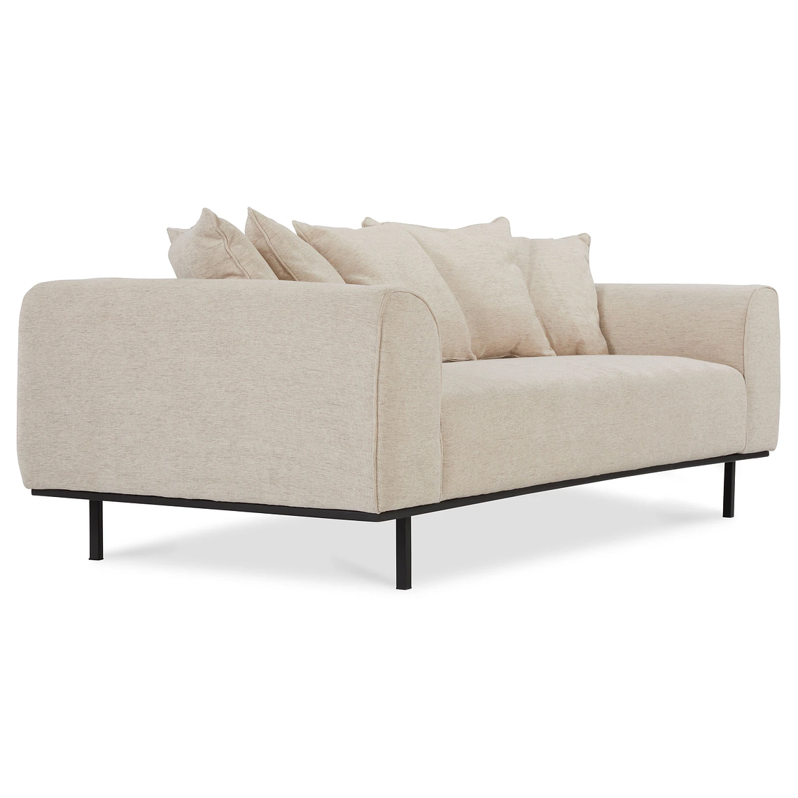 Sofá de 3 plazas Metal Negro / Marron Arena, Ignífugo 306 cm  3