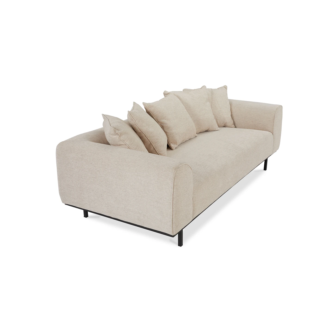 Sofá de 3 plazas Metal Negro / Marron Arena, Ignífugo 306 cm  4