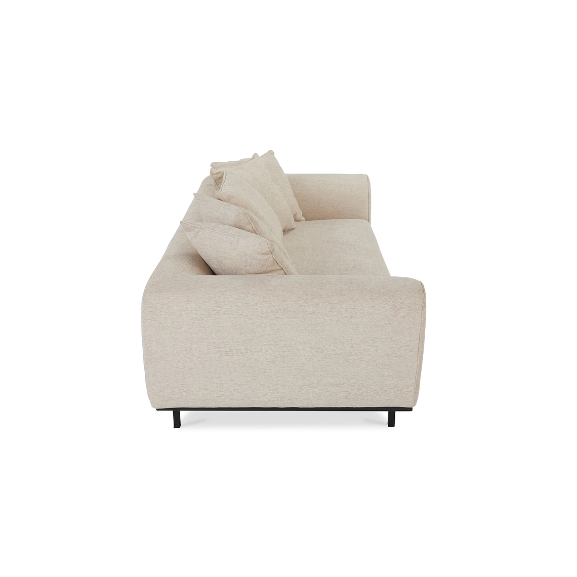 Sofá de 3 plazas Metal Negro / Marron Arena, Ignífugo 306 cm  5