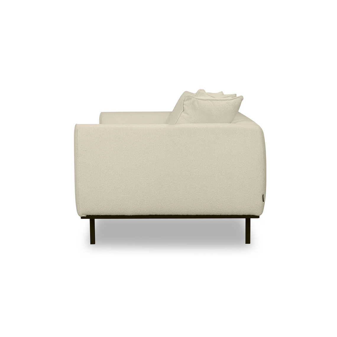 Sofá de 3 plazas Metal Negro / Blanco Himalaya Bouclé, Antimanchas, Ignífugo 306 cm 4