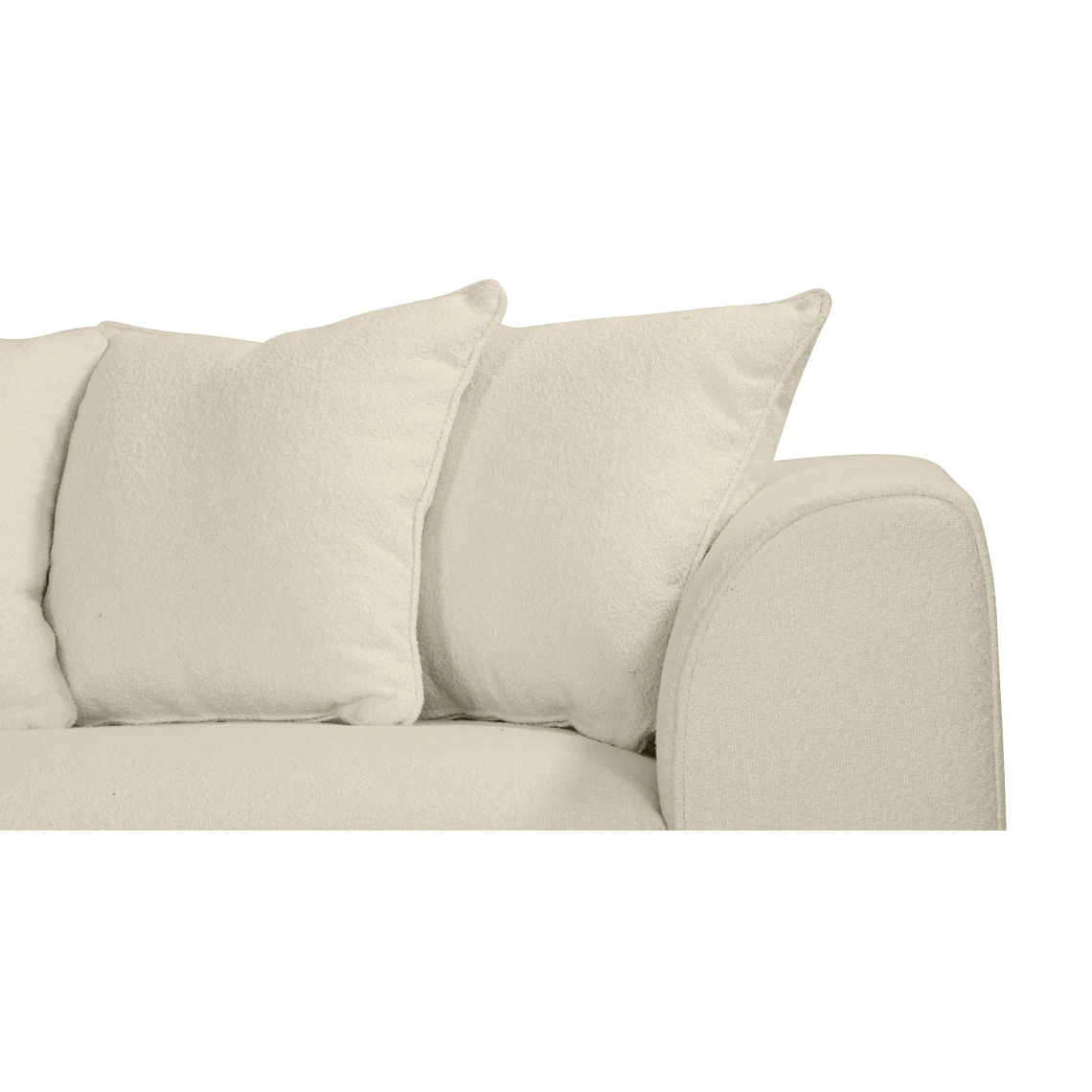 Sofá de 3 plazas Metal Negro / Blanco Himalaya Bouclé, Antimanchas, Ignífugo 306 cm 6