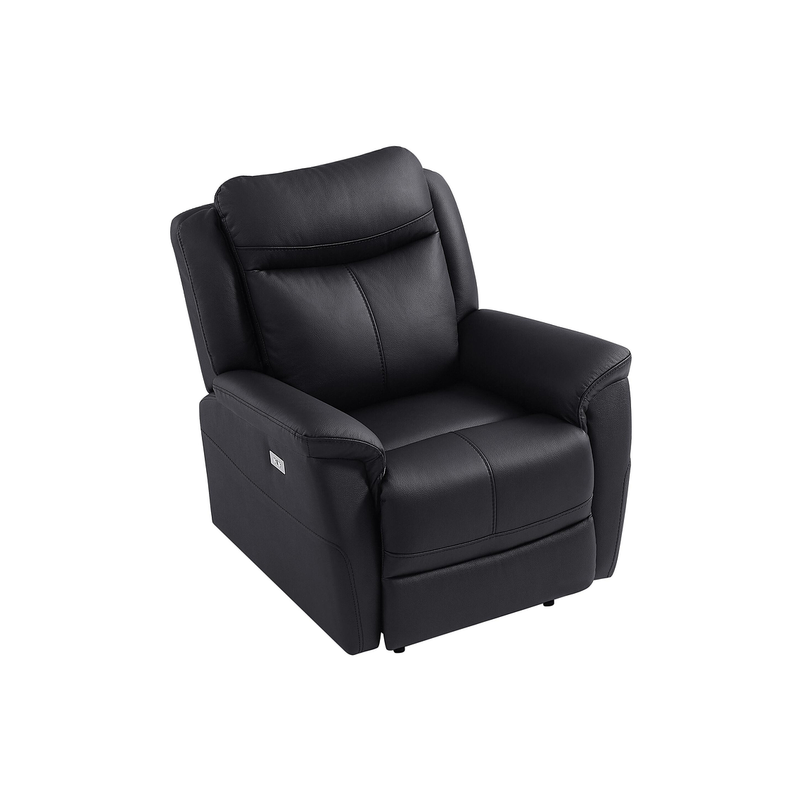 Bergere relax eléctrico de cuero de vaca negro NOMAJO 2