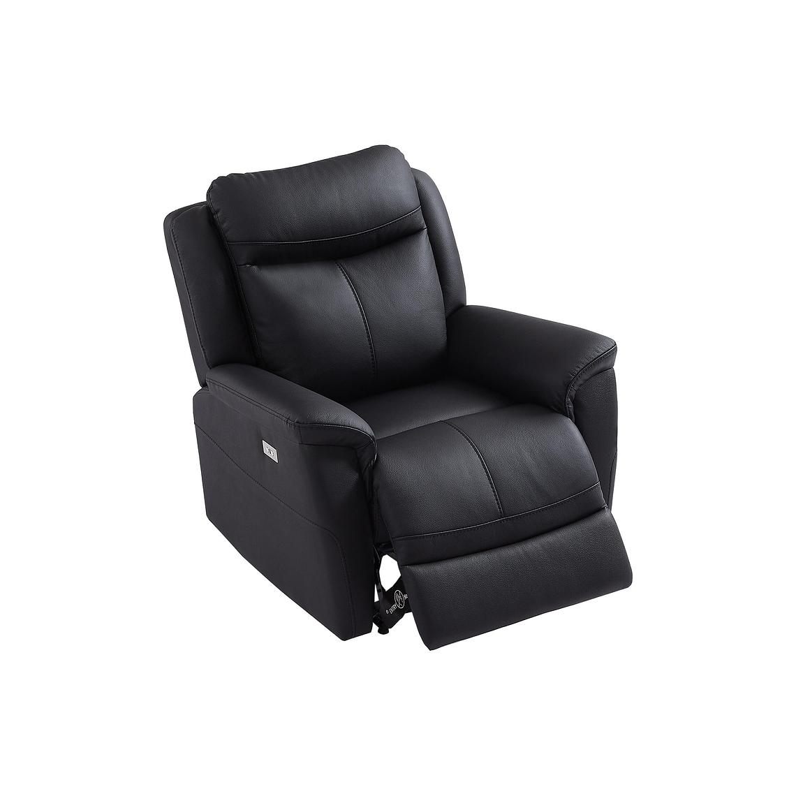 Bergere relax eléctrico de cuero de vaca negro NOMAJO 5