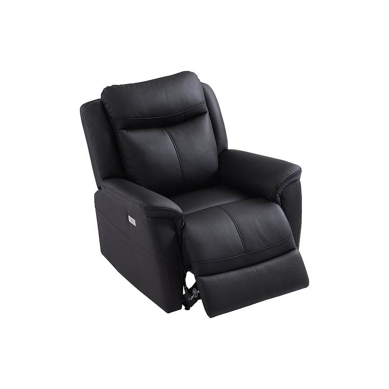 Bergere relax eléctrico de cuero de vaca negro NOMAJO 5