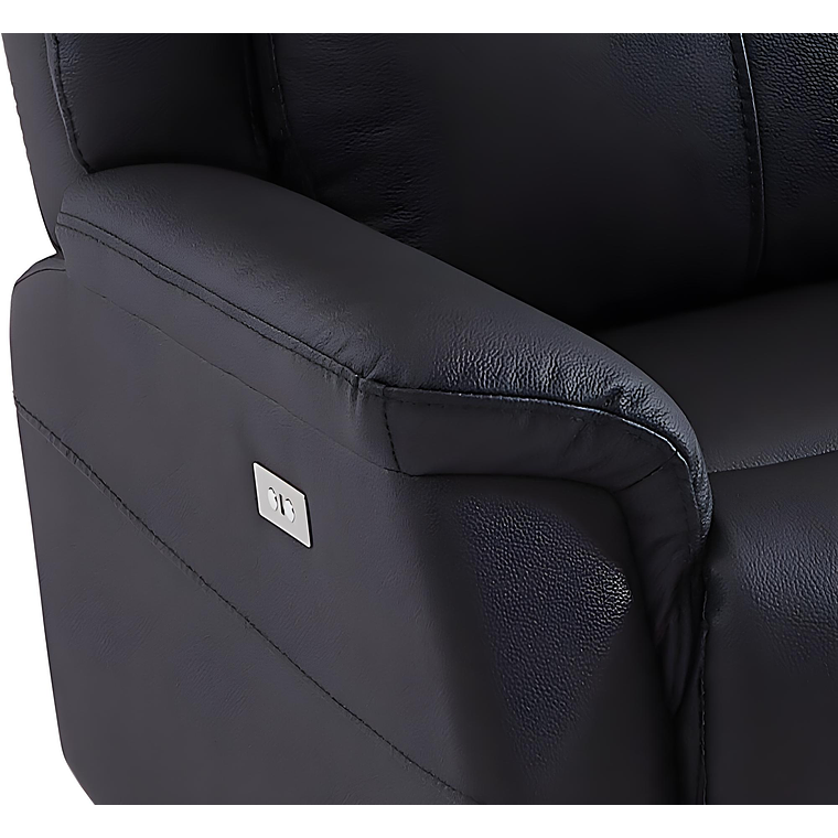 Bergere relax eléctrico de cuero de vaca negro NOMAJO 6