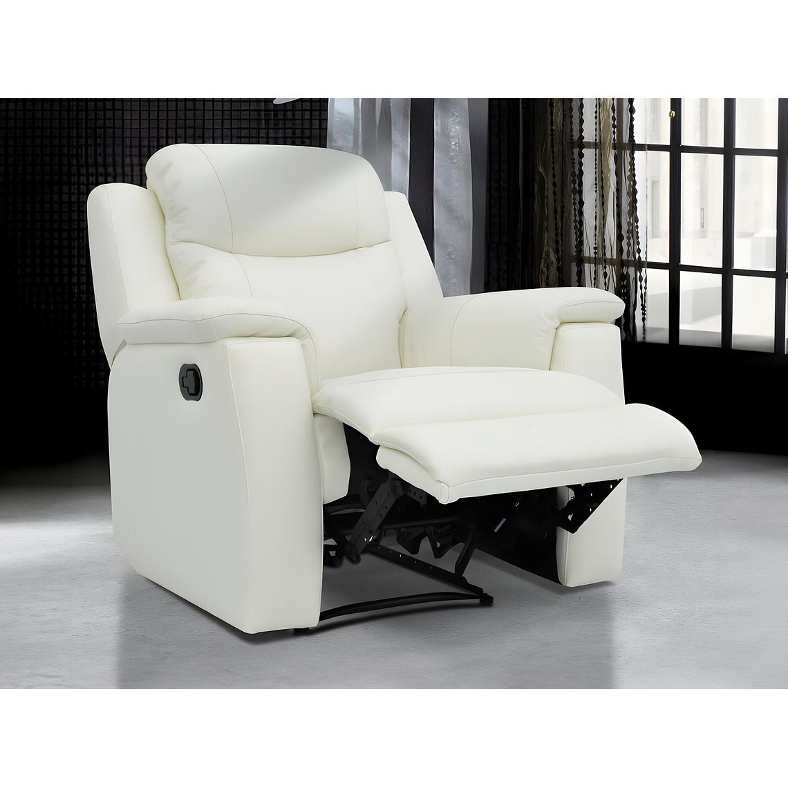 Bergere relax EVASION de piel mecanismo relax Blanco Marfil 1