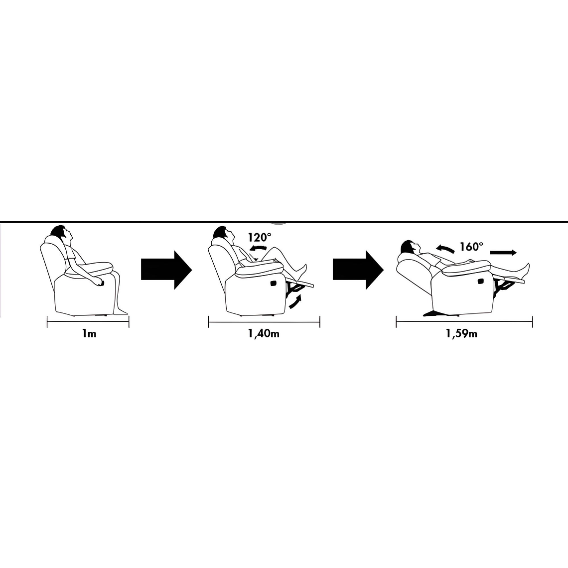 Bergere relax EVASION de piel mecanismo relax Marrón 3