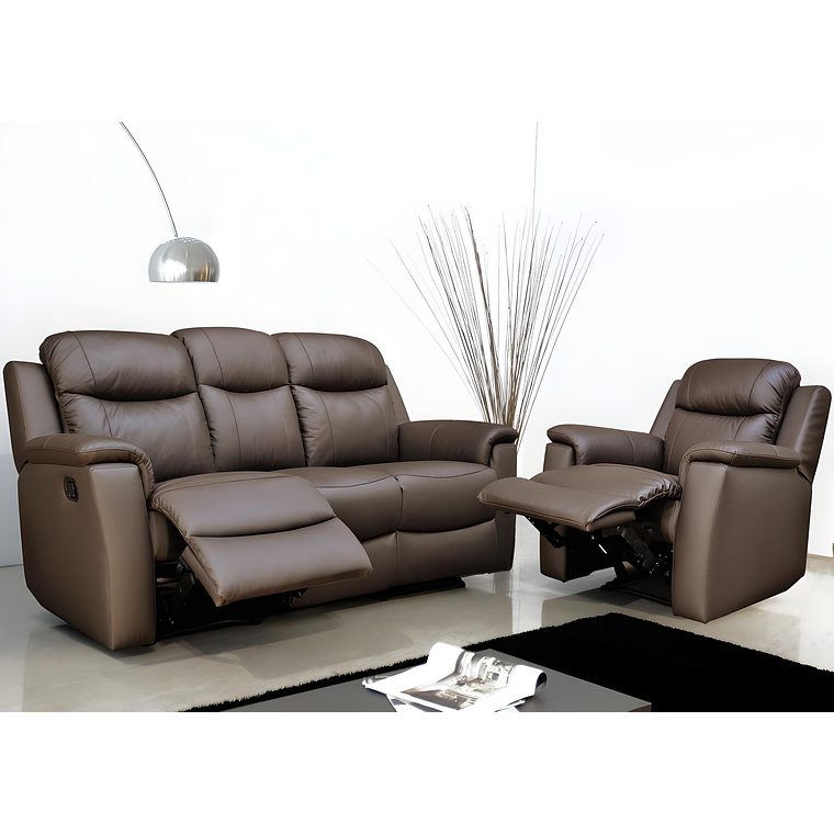 Bergere relax EVASION de piel mecanismo relax Marrón 4