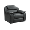 Bergere relax de piel ARENA - Negro