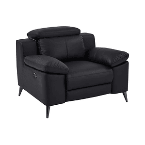 Bergere relax eléctrico de cuero negro MAROTI