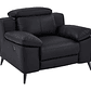Bergere relax eléctrico de cuero negro MAROTI - Miniatura 1