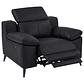 Bergere relax eléctrico de cuero negro MAROTI - Miniatura 2