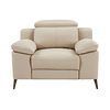 Bergere relax eléctrico de cuero beige MAROTI