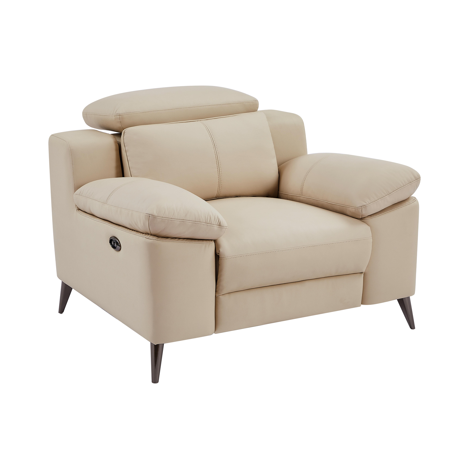 Bergere relax eléctrico de cuero beige MAROTI