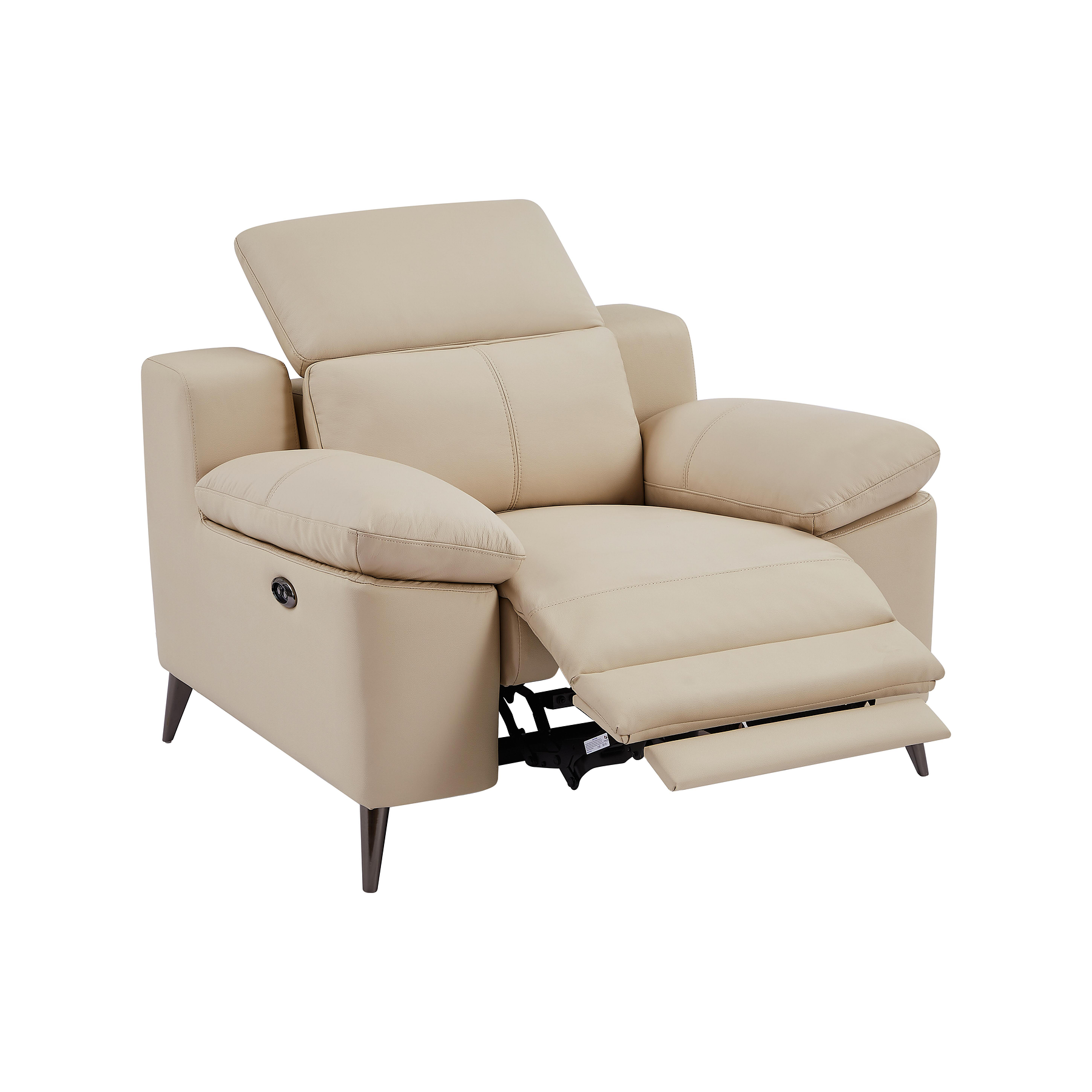 Bergere relax eléctrico de cuero beige MAROTI