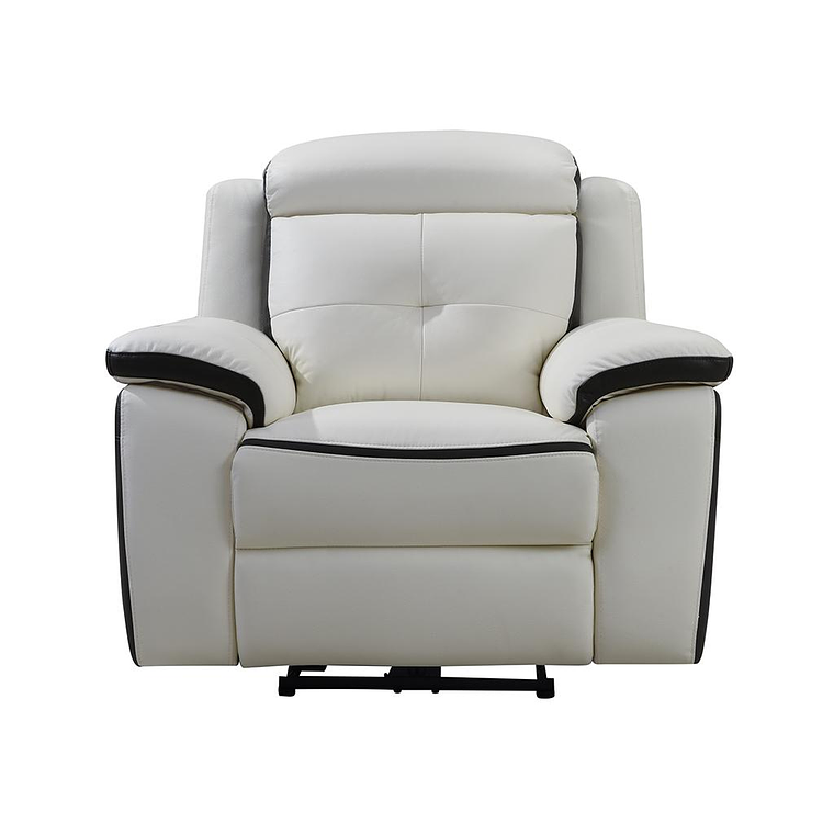 Bergere relax eléctrico de piel ANGELIQUE - Blanco/antracita 3