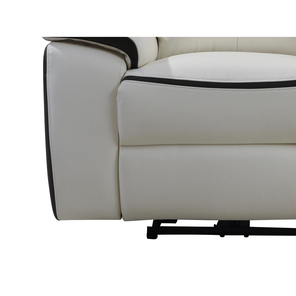 Bergere relax eléctrico de piel ANGELIQUE - Blanco/antracita 5