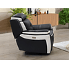 Bergere relax eléctrico de piel ANGELIQUE - Negro/blanco