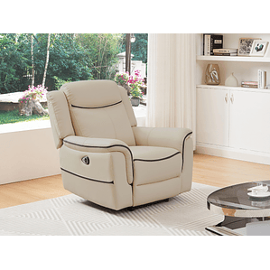 Bergere relax eléctrico de cuero beige ADELIO