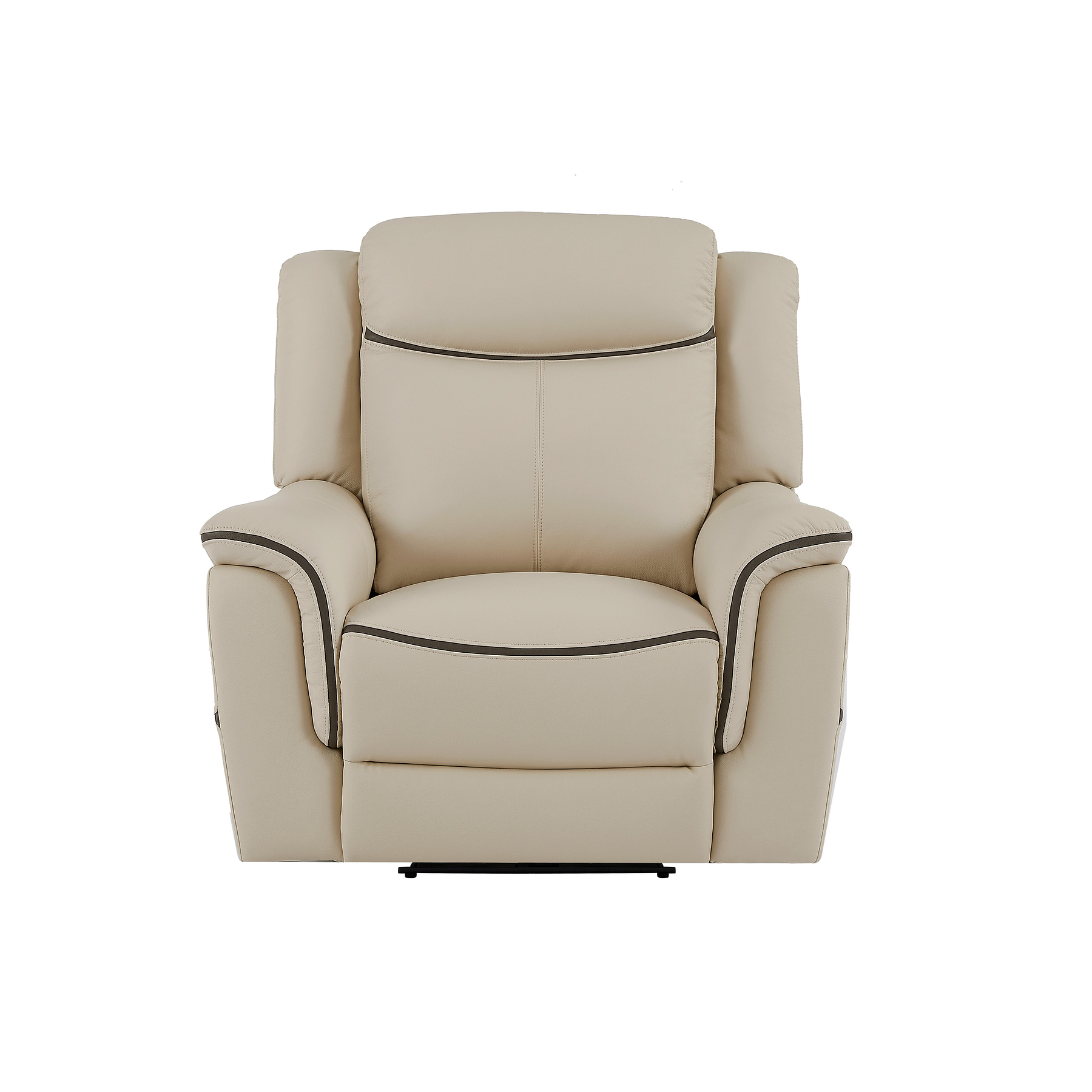 Bergere relax eléctrico de cuero beige ADELIO