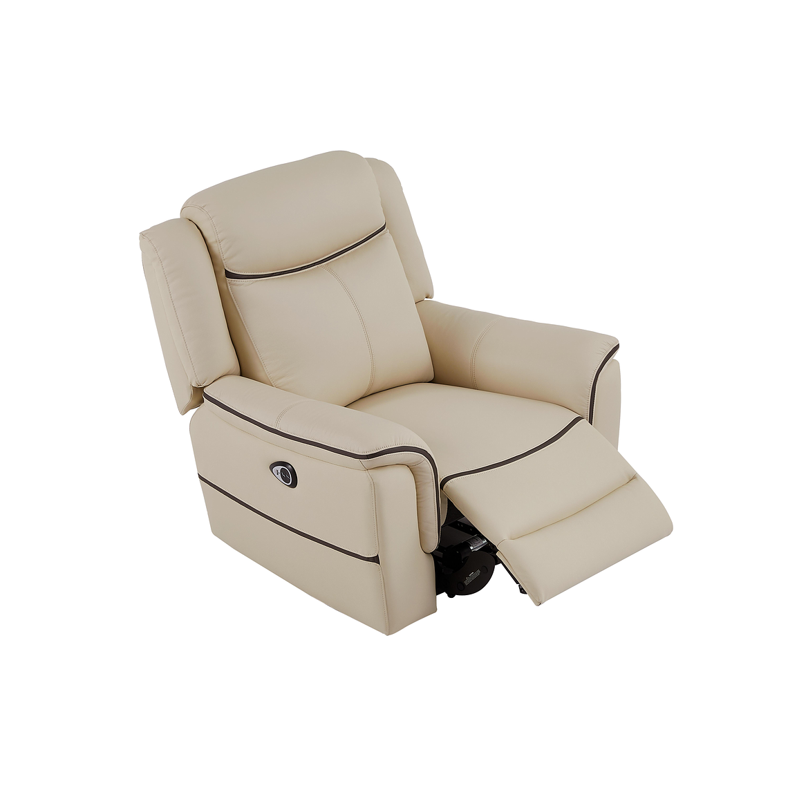 Bergere relax eléctrico de cuero beige ADELIO 5